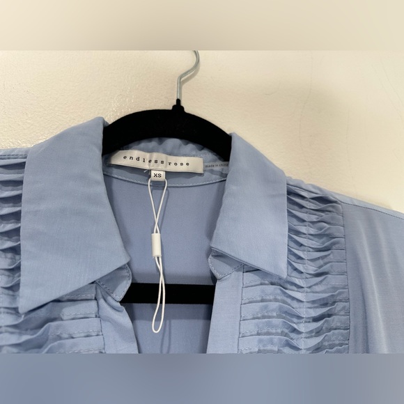 Endless Rose Light Blue Ruffled Blouse - Picture 9 of 14